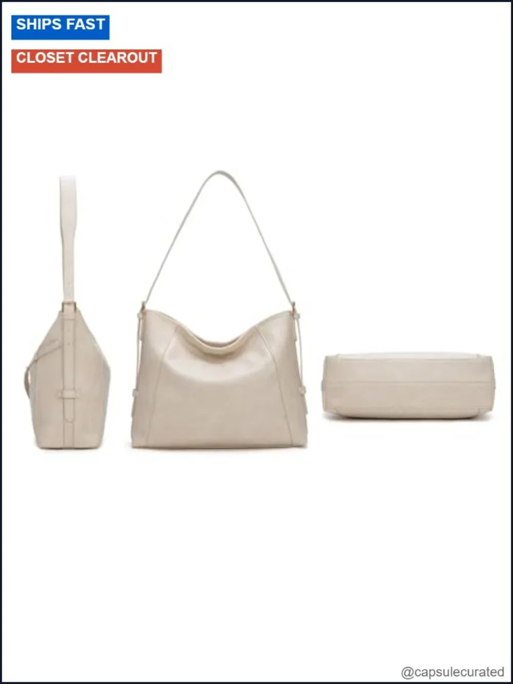 Vegan Leather Hobo Purse with Adjustable Strap